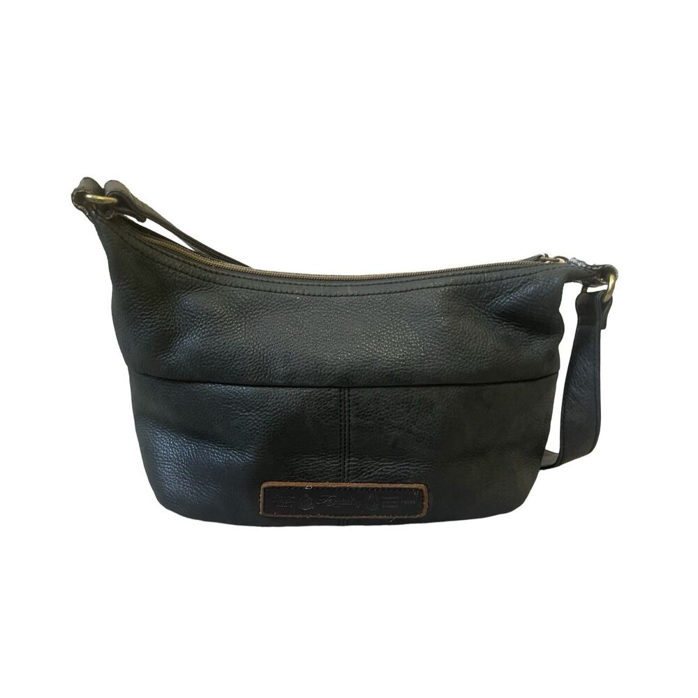 Vintage Fossil 1954 Black Leather Purse Shoulder Bag 75082